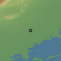 Shaded relief of the 51 km around Carbonera, drawn from the GMTED2010 grid