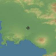 Shaded relief of the 53 km around Cardito, drawn from the GMTED2010 grid