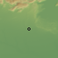 Shaded relief of the 51 km around Carpenedolo, drawn from the GMTED2010 grid