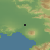 Shaded relief of the 53 km around Casalnuovo di Napoli, drawn from the GMTED2010 grid