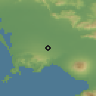 Shaded relief of the 53 km around Casandrino, drawn from the GMTED2010 grid