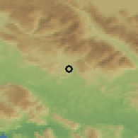 Shaded relief of the 53 km around Alatri, drawn from the GMTED2010 grid