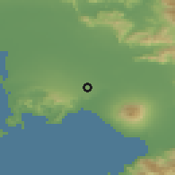 Shaded relief of the 53 km around Casoria, drawn from the GMTED2010 grid