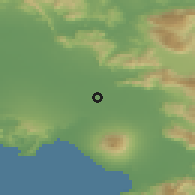 Shaded relief of the 53 km around Acerra, drawn from the GMTED2010 grid