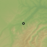 Shaded relief of the 52 km around Alba, drawn from the GMTED2010 grid