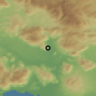 Shaded relief of the 53 km around Cassino, drawn from the GMTED2010 grid