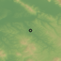 Shaded relief of the 52 km around Castelfiorentino, drawn from the GMTED2010 grid