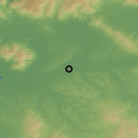 Shaded relief of the 52 km around Castelfranco di Sotto, drawn from the GMTED2010 grid