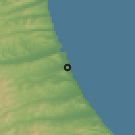 Shaded relief of the 52 km around Alba Adriatica, drawn from the GMTED2010 grid