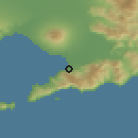 Shaded relief of the 53 km around Castellammare di Stabia, drawn from the GMTED2010 grid
