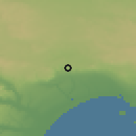 Shaded relief of the 53 km around Castellaneta, drawn from the GMTED2010 grid