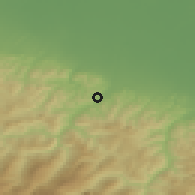 Shaded relief of the 52 km around Castellarano, drawn from the GMTED2010 grid