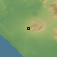 Shaded relief of the 53 km around Albano Laziale, drawn from the GMTED2010 grid