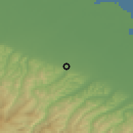 Shaded relief of the 52 km around Castel San Pietro Terme, drawn from the GMTED2010 grid