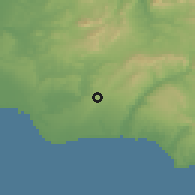 Shaded relief of the 54 km around Castelvetrano, drawn from the GMTED2010 grid