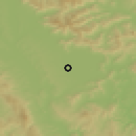 Shaded relief of the 52 km around Castiglione del Lago, drawn from the GMTED2010 grid