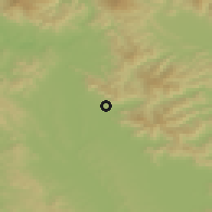 Shaded relief of the 52 km around Castiglion Fiorentino, drawn from the GMTED2010 grid
