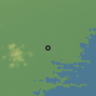Shaded relief of the 51 km around Albignasego, drawn from the GMTED2010 grid