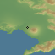 Shaded relief of the 53 km around Cercola, drawn from the GMTED2010 grid
