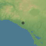 Shaded relief of the 53 km around Cerveteri, drawn from the GMTED2010 grid