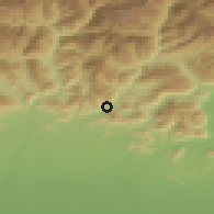 Shaded relief of the 51 km around Albino, drawn from the GMTED2010 grid