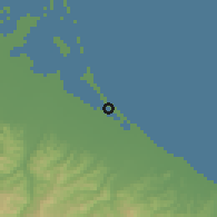 Shaded relief of the 52 km around Cesenatico, drawn from the GMTED2010 grid