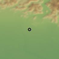 Shaded relief of the 51 km around Chiari, drawn from the GMTED2010 grid