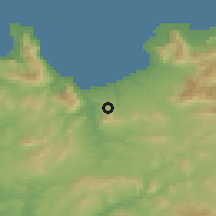 Shaded relief of the 54 km around Alcamo, drawn from the GMTED2010 grid
