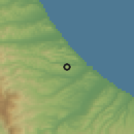 Shaded relief of the 52 km around Città Sant'Angelo, drawn from the GMTED2010 grid