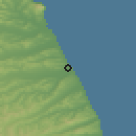 Shaded relief of the 52 km around Civitanova Marche, drawn from the GMTED2010 grid