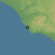 Shaded relief of the 53 km around Civitavecchia, drawn from the GMTED2010 grid