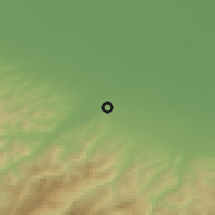 Shaded relief of the 52 km around Collecchio, drawn from the GMTED2010 grid
