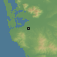 Shaded relief of the 52 km around Collesalvetti, drawn from the GMTED2010 grid