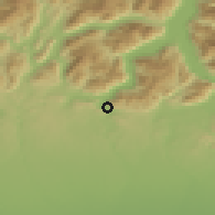 Shaded relief of the 51 km around Como, drawn from the GMTED2010 grid