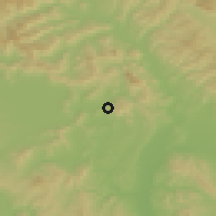 Shaded relief of the 52 km around Corciano, drawn from the GMTED2010 grid