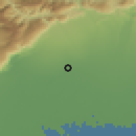 Shaded relief of the 51 km around Cordenons, drawn from the GMTED2010 grid