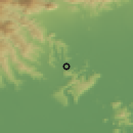 Shaded relief of the 51 km around Altavilla Vicentina, drawn from the GMTED2010 grid