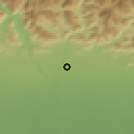 Shaded relief of the 51 km around Dalmine, drawn from the GMTED2010 grid