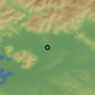 Shaded relief of the 52 km around Altopascio, drawn from the GMTED2010 grid