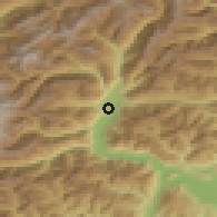 Shaded relief of the 51 km around Domodossola, drawn from the GMTED2010 grid