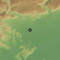 Shaded relief of the 51 km around Dueville, drawn from the GMTED2010 grid