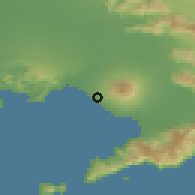 Shaded relief of the 53 km around Ercolano, drawn from the GMTED2010 grid