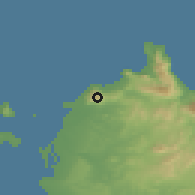 Shaded relief of the 54 km around Erice, drawn from the GMTED2010 grid
