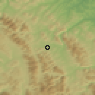 Shaded relief of the 52 km around Fabriano, drawn from the GMTED2010 grid