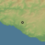 Shaded relief of the 54 km around Favara, drawn from the GMTED2010 grid