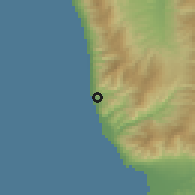 Shaded relief of the 54 km around Amantea, drawn from the GMTED2010 grid
