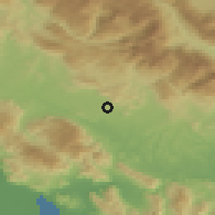 Shaded relief of the 53 km around Ferentino, drawn from the GMTED2010 grid