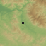 Shaded relief of the 52 km around Figline Valdarno, drawn from the GMTED2010 grid