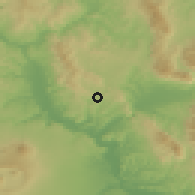 Shaded relief of the 52 km around Amelia, drawn from the GMTED2010 grid