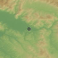 Shaded relief of the 52 km around Florence, drawn from the GMTED2010 grid